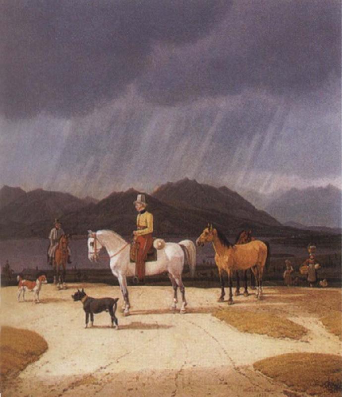 Wilhelm von Kobell Riders at the Tegernsee France oil painting art